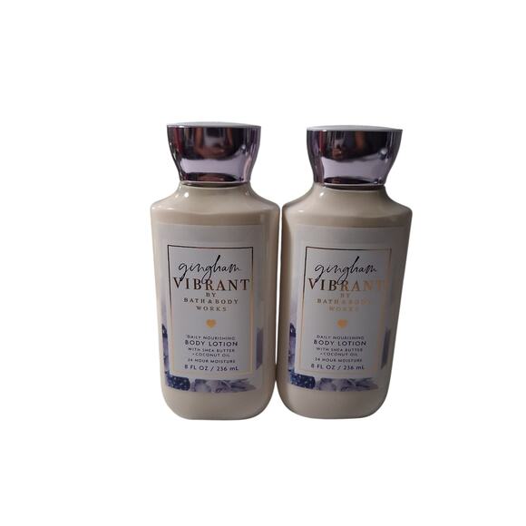 Women's Discontinued Bath & Body Works Gingham Vibrant 2pcs Body Lotion Classy - Picture 2 of 3